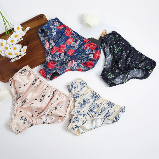 Linen Purity Womens Lace Trim Underwear Floral Bikini Panty for