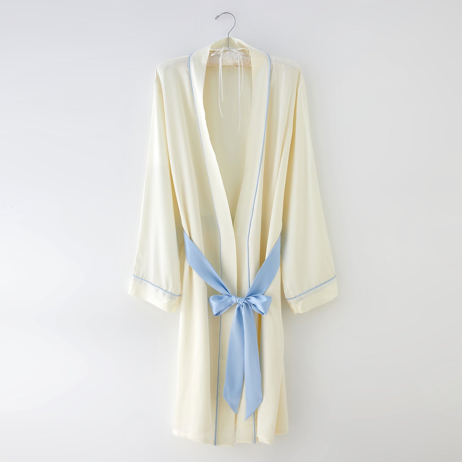 Pure Silk Ankle Length Robe | Custom Size Handmade | Morning Mist | 19 Momme | Mulberry Silk Extra Long Robe with Belt | Wedding Lingerie