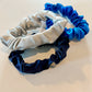 Coastal Waves | Single or Set of 3 Pure Mulberry Silk Mini Scrunchie | Weekly Special Hair Ties | 0.8 inch