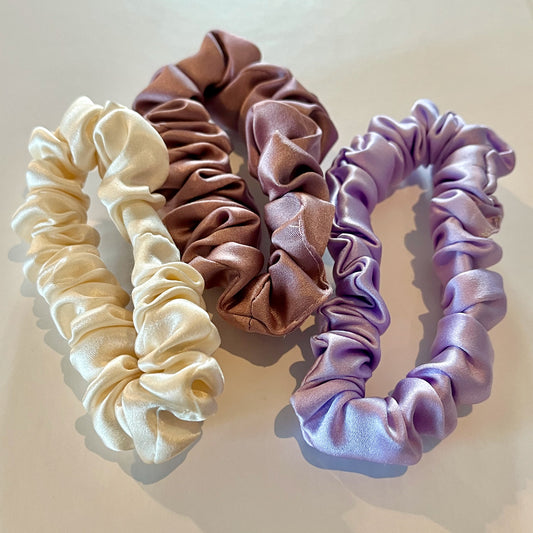 Hyacinth Bouquet | Single or Set of 3 Pure Mulberry Silk Mini Scrunchie | Weekly Special Hair Ties | 0.8 inch