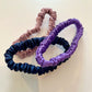 Purple Haze | Single or Set of 3 Pure Mulberry Silk Skinny Scrunchie | Weekly Special Hair Ties | 0.4 inch