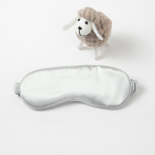 Silver Grey Pure Mulberry Silk Eye Mask | Kid Size | Silk Fibre Filling | 22 Momme | Float Collection