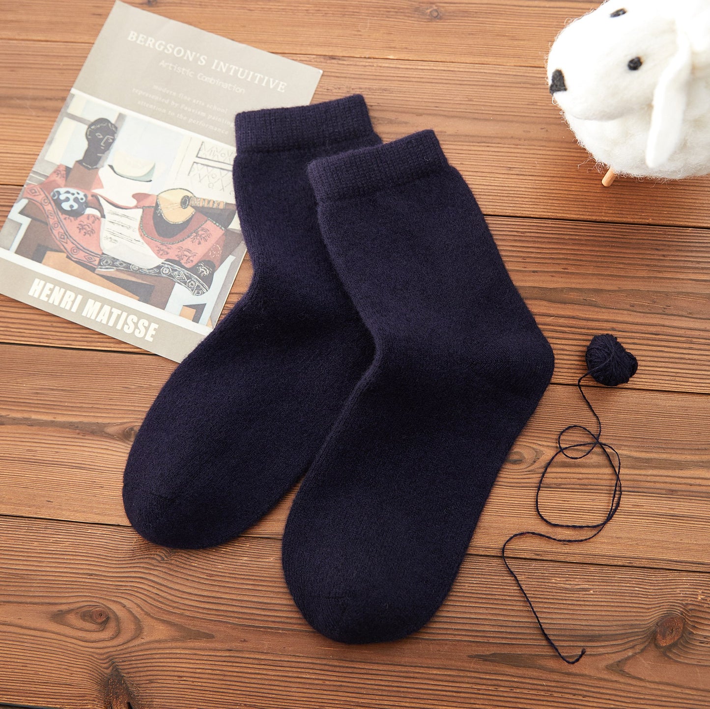 Midnight Blue Cashmere Quarter-Length Socks | Flexible Fit