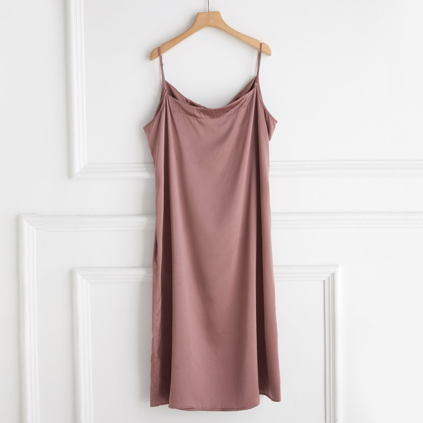 Custom Silk Dress | Silk Cowl Neck / V Neck Slip Dress | Knee / Midi Dress with Adjustable Straps | 22 Momme | Float Collection