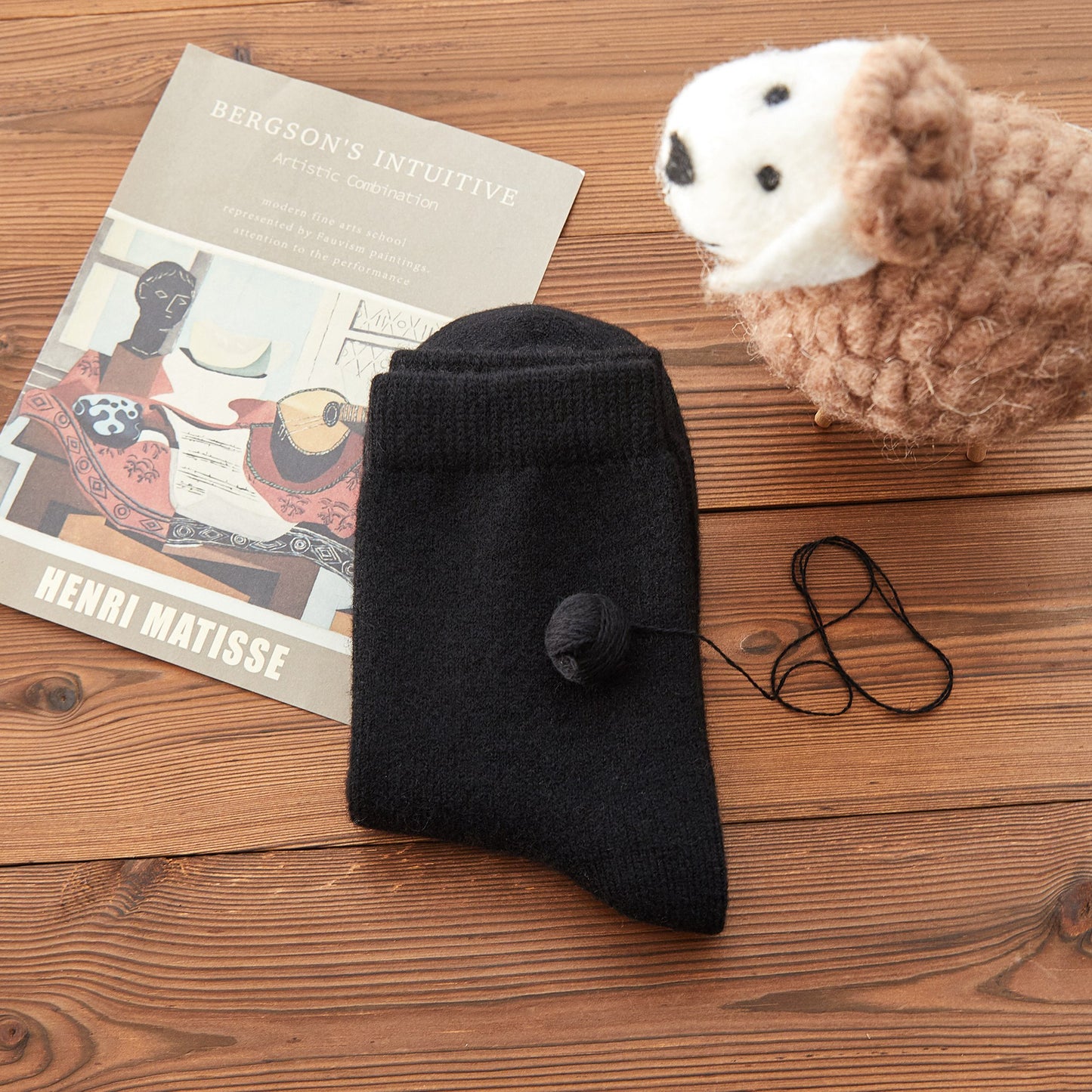 Black Sesame Cashmere Quarter-Length Socks | Flexible Fit