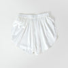 Pearl White Pure Mulberry Silk Petal Shorts | Mid-Waist | Silk Charmeuse Handmade Bridal Shorts | Soar Collection