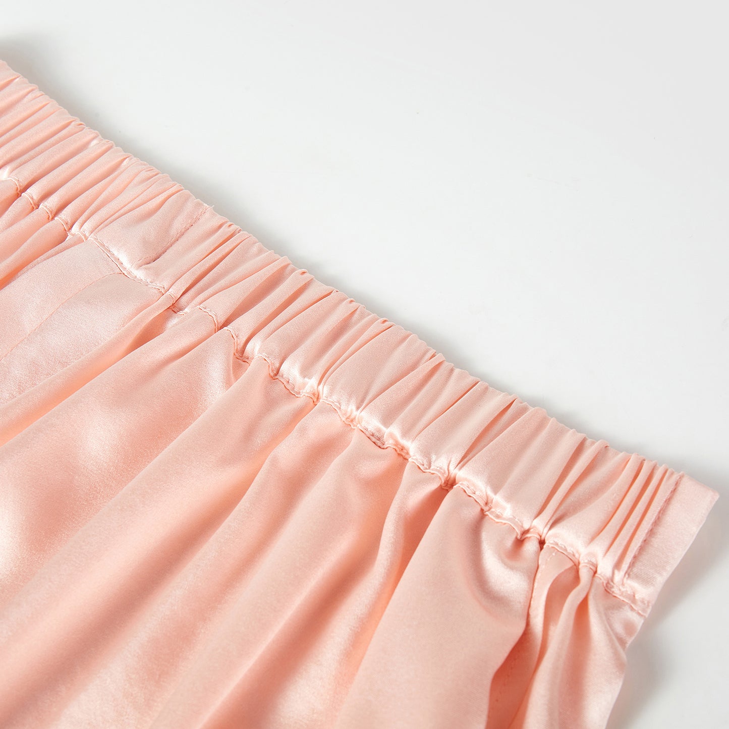 Powder Pink Pure Mulberry Silk Petal Shorts | Mid-Waist | Silk Charmeuse Handmade Bridal Shorts | Soar Collection