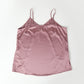 Cocoa Purple Pure Mulberry Silk Petal Camisole | V Neck Spaghetti Strap Silk Charmeuse Cami Top | Soar Collection