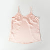 Powder Pink Pure Mulberry Silk Petal Camisole | V Neck Spaghetti Strap Silk Charmeuse Cami Top | Soar Collection