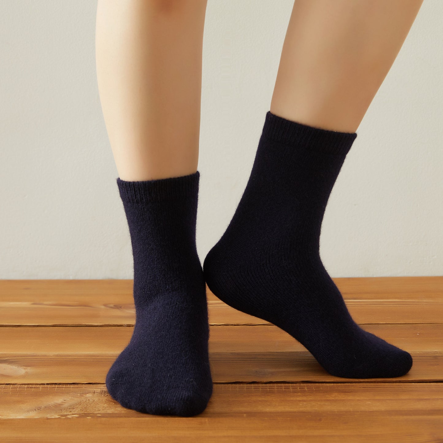 Midnight Blue Cashmere Quarter-Length Socks | Flexible Fit