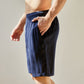 Deep Navy Sueded Pure Mulberry Silk Men's Shorts | Mid Waist | 19 Momme Sueded Silk Charmeuse