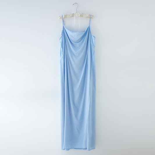 Pure Silk Ankle Length Slip Dress | Custom size Handmade | Morning Mist | 19 Momme | Mulberry Silk Extra Long Slip Dress No Slits | Wedding Lingerie