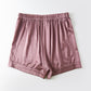 Cocoa Purple Pure Mulberry Silk Shorts | High-Waisted | 19 Momme | Soar Collection