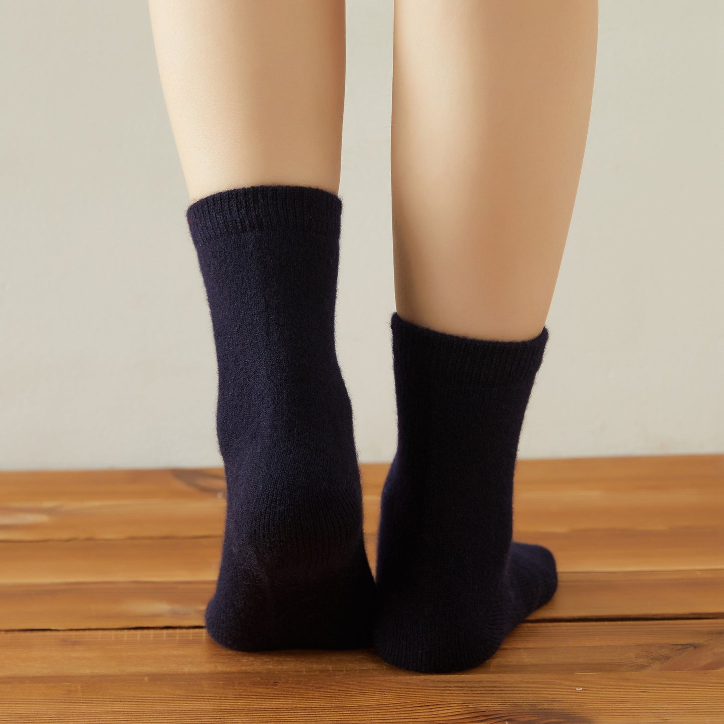 Midnight Blue Cashmere Quarter-Length Socks | Flexible Fit