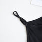 Black Pure Mulberry Silk Camisole and Scalloped Shorts Set | 19 Momme Silk Charmeuse