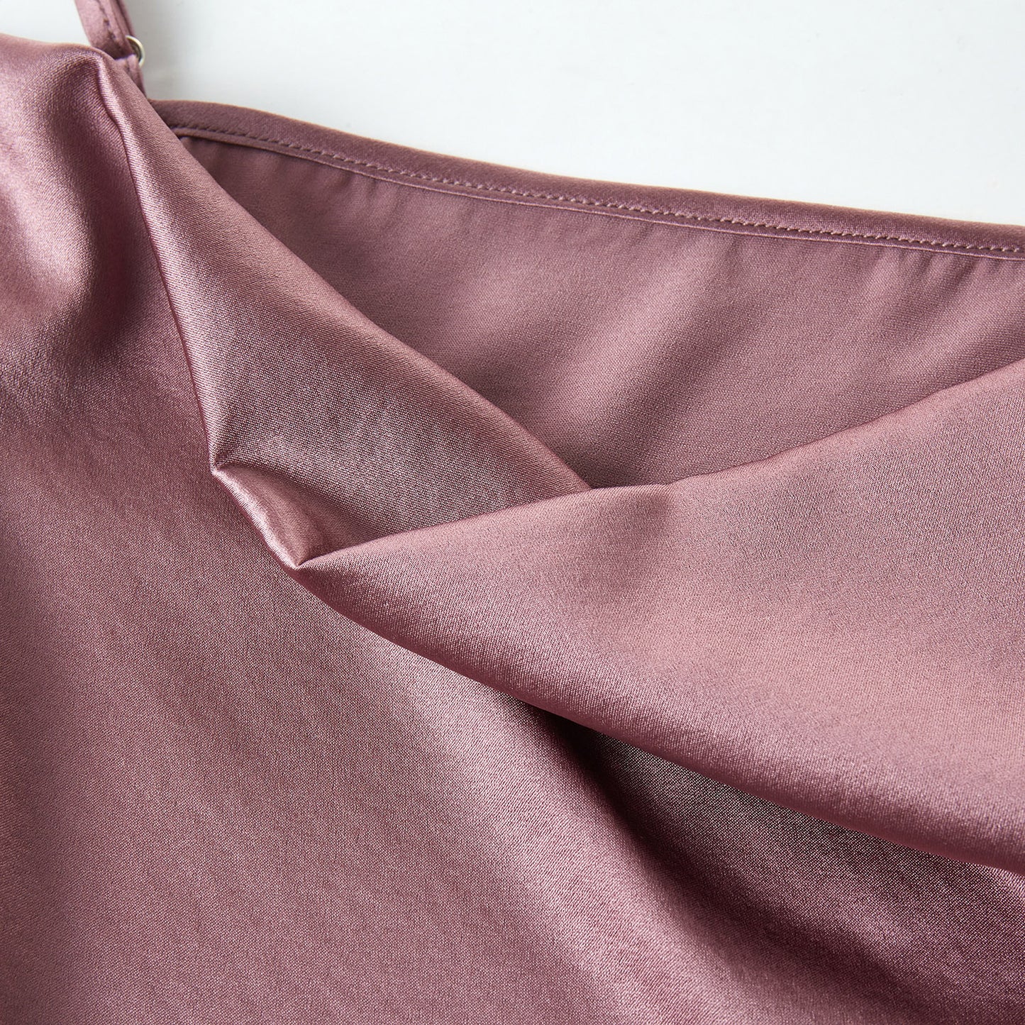 Cocoa Purple Pure Mulberry Silk Cowl Neck Camisole | Spaghetti Strap Silk Charmeuse Cami Top | Soar Collection