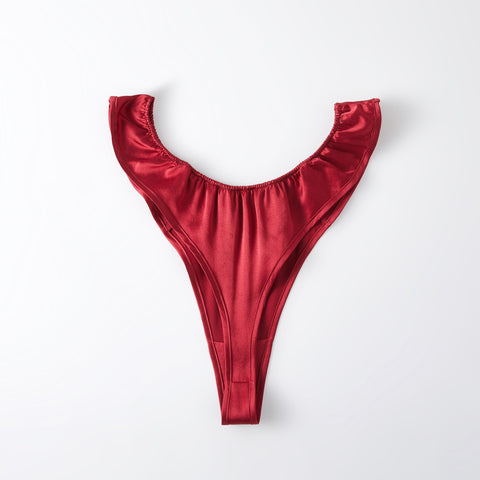 Black Mulberry Silk Mid Waist Bikini Panties - 22 Momme Silk