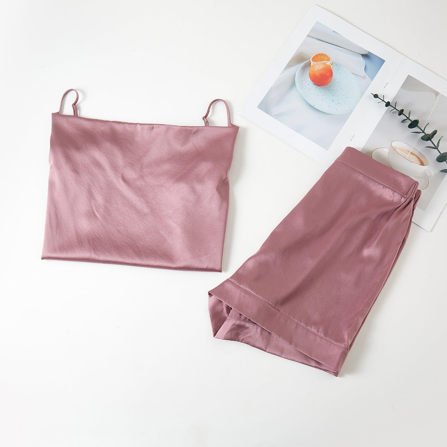 Cocoa Purple Pure Mulberry Silk Shorts | High-Waisted | 19 Momme | Soar Collection