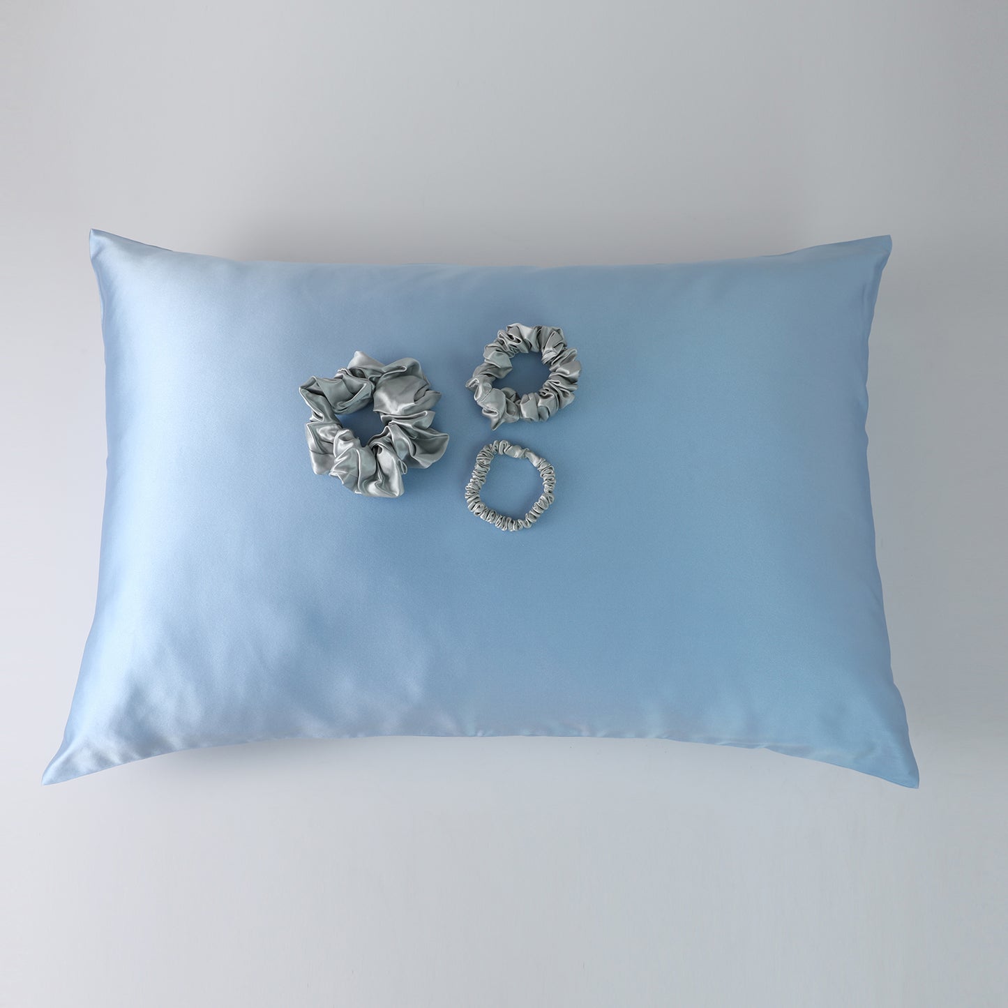 Blue Macaron Luxury Pure Mulberry Silk Pillowcase | Queen | 32 Momme | Drape Collection