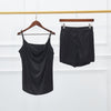 Black Pure Mulberry Silk Cowl Neck Camisole | Spaghetti Strap Silk Charmeuse Cami Top | Soar Collection