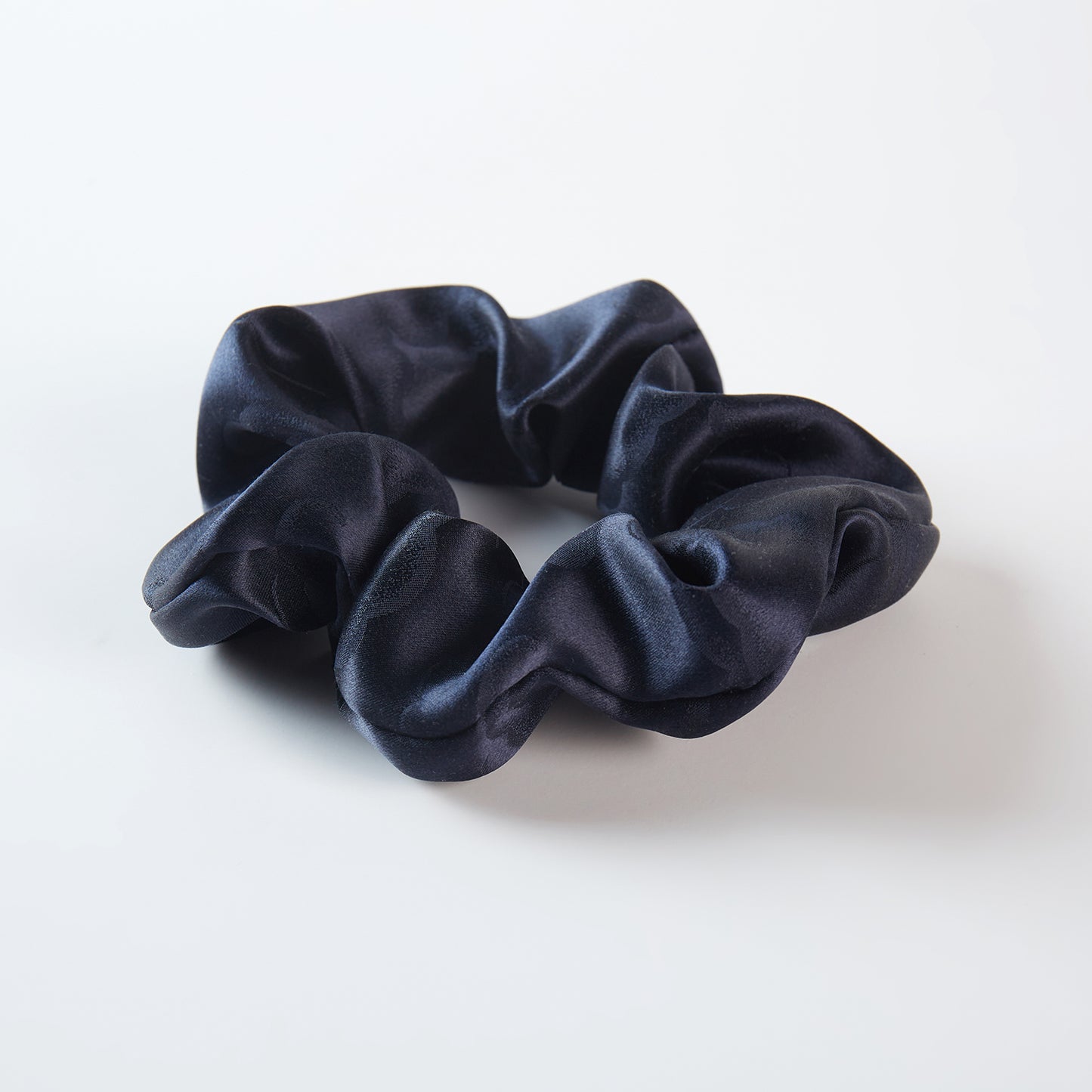 Pure Mulberry Silk French Scrunchie | Navy Cloud | Jacquard Silk | 2 inch | 20 Momme | Brush Collection