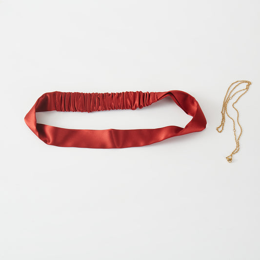 Sample Pure Silk Headband | Brick Red | Mulberry Silk Flat Headband