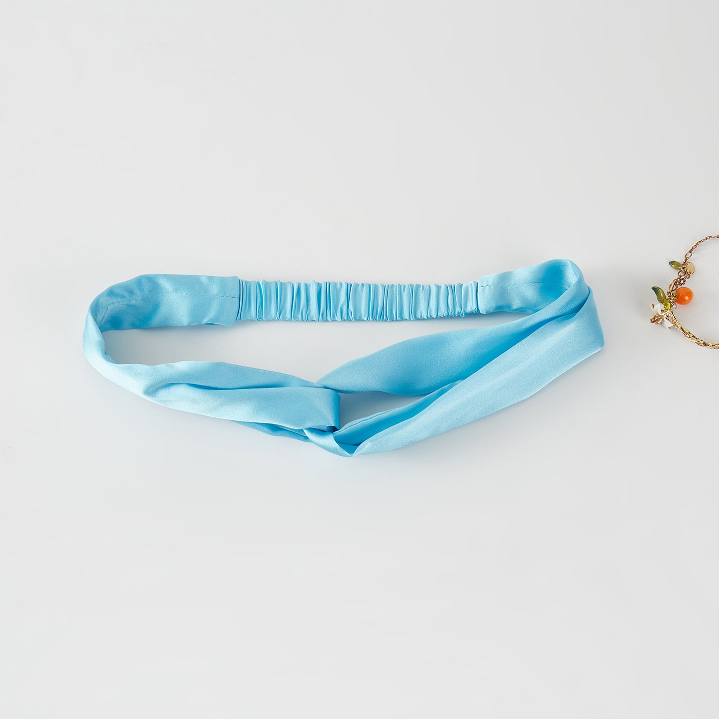 Sample Pure Silk Headband | Cyan | Mulberry Silk Turban Headband