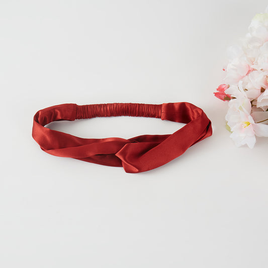 Sample Pure Silk Headband | Brick Red | Mulberry Silk Turban Headband