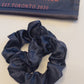 Pure Mulberry Silk French Scrunchie | Navy Cloud | Jacquard Silk | 2 inch | 20 Momme | Brush Collection