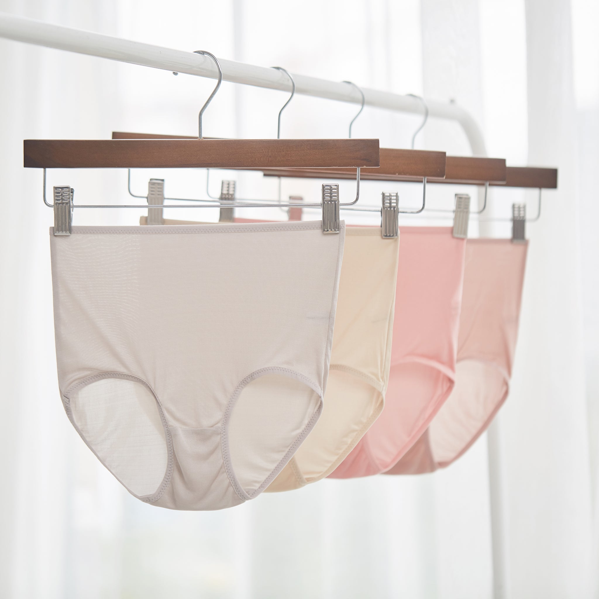 Pure Mulberry Silk French Cut Panties, High Waist In Taupe, Soft Strokes  Silk