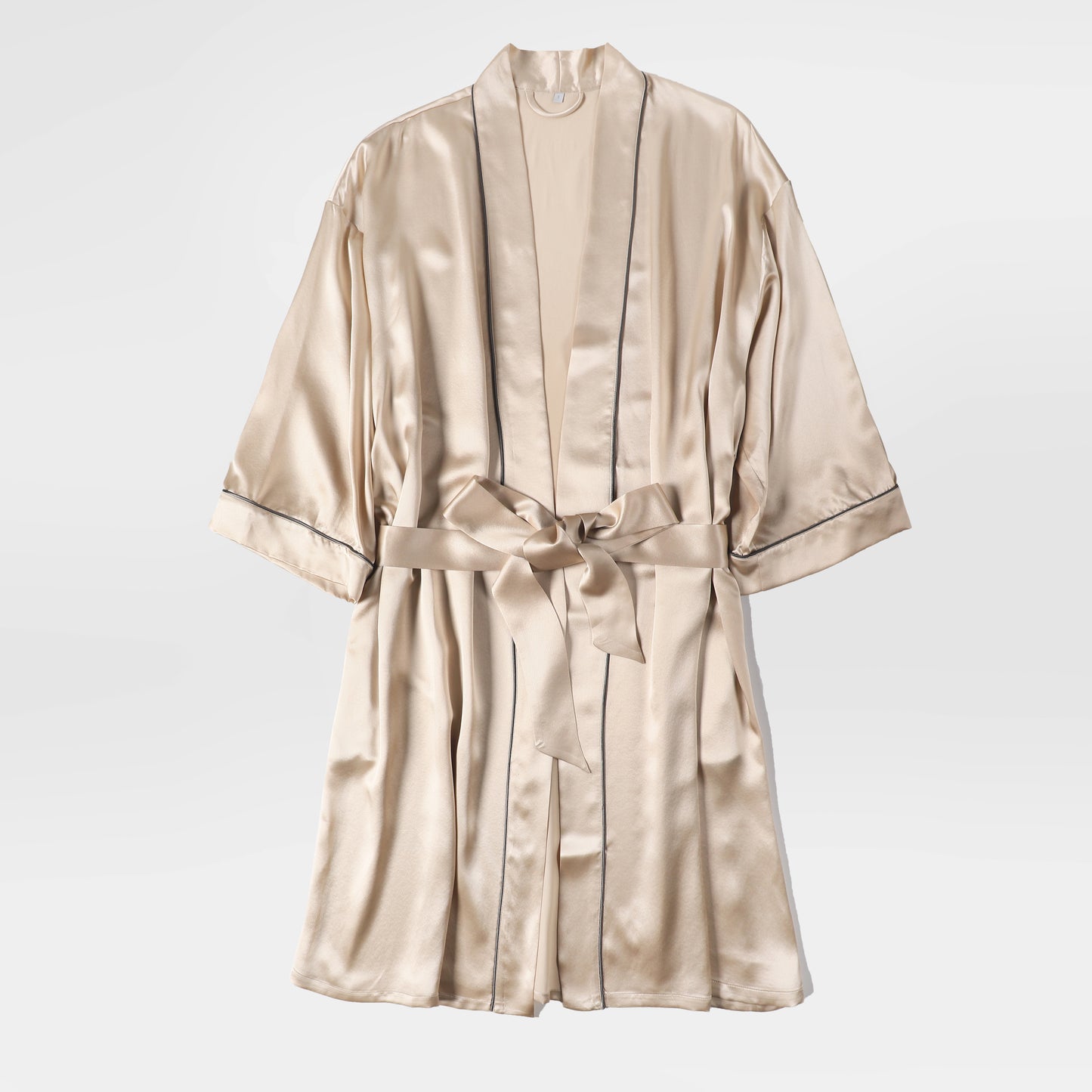 Gift Set | Pure Silk Beige Kimono Robe & Slip Dress | 22 Momme | Float Collection