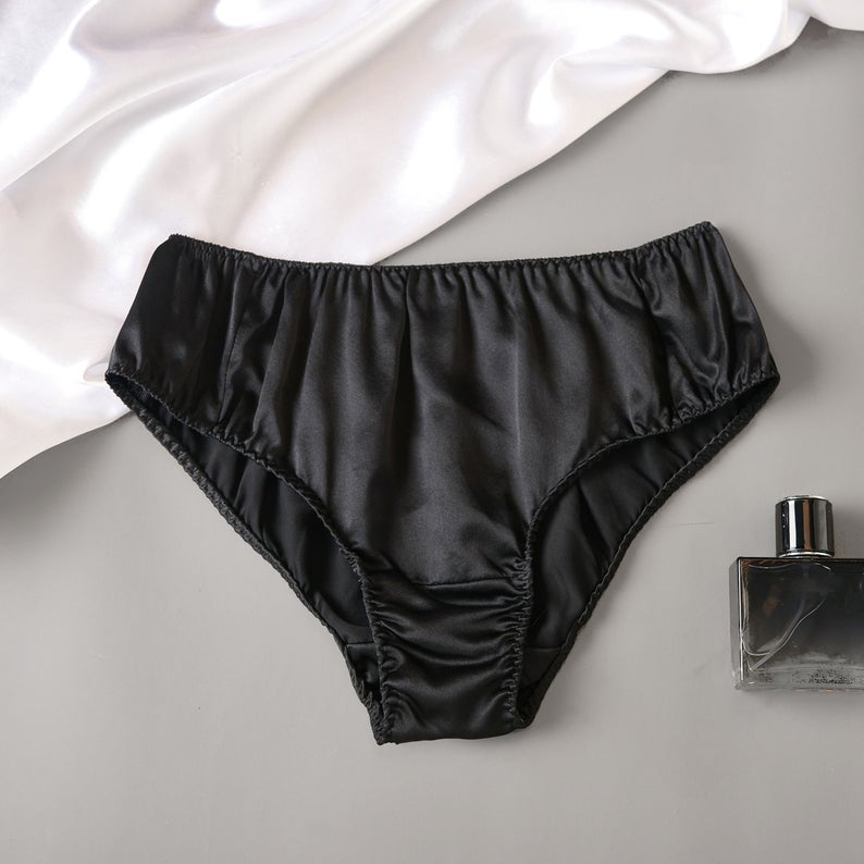 100% Natural Silk Women's Low Rise Panties With Lace[USS,Black] at   Women's Clothing store