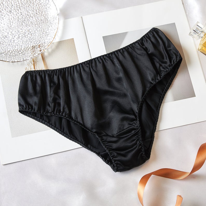 Of Solid Silk Side Tie Bikini Satin Panties For Women 100% Pure