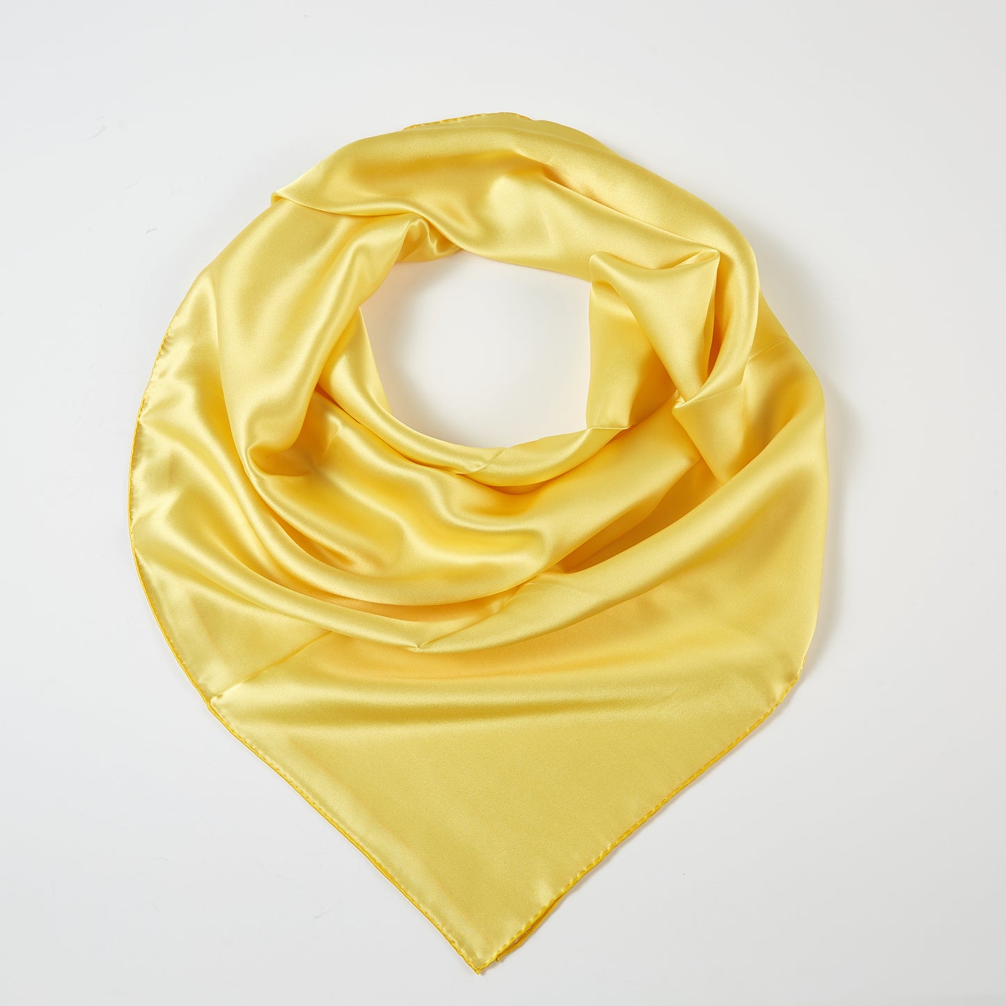 Daffodil Pure Silk Scarf | Ivory, Lemon Yellow, Gold | Small Head Scarf or Large Square Shawl | Solid Colour Collection