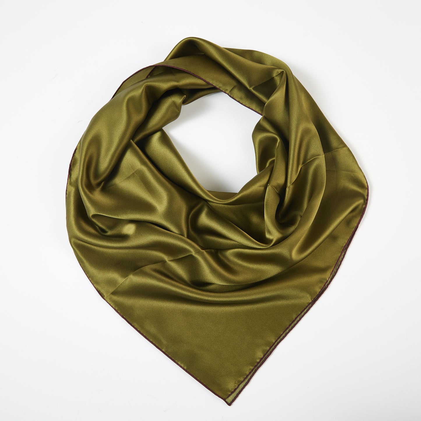 Olive Tree Pure Silk Scarf | Sage Green, Olive Green, Olive Purple | Small Head Scarf or Large Square Shawl | Solid Colour Collection