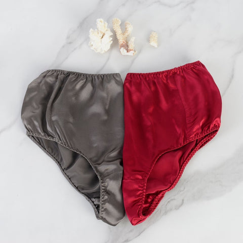 High Waist Taupe - French Silk Silk Cut Panties Soft Strokes