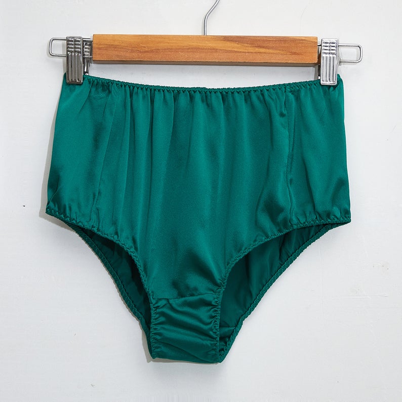 Emerald Green Pure Mulberry Silk French Cut Panties | High Waist | 22 Momme | Float Collection