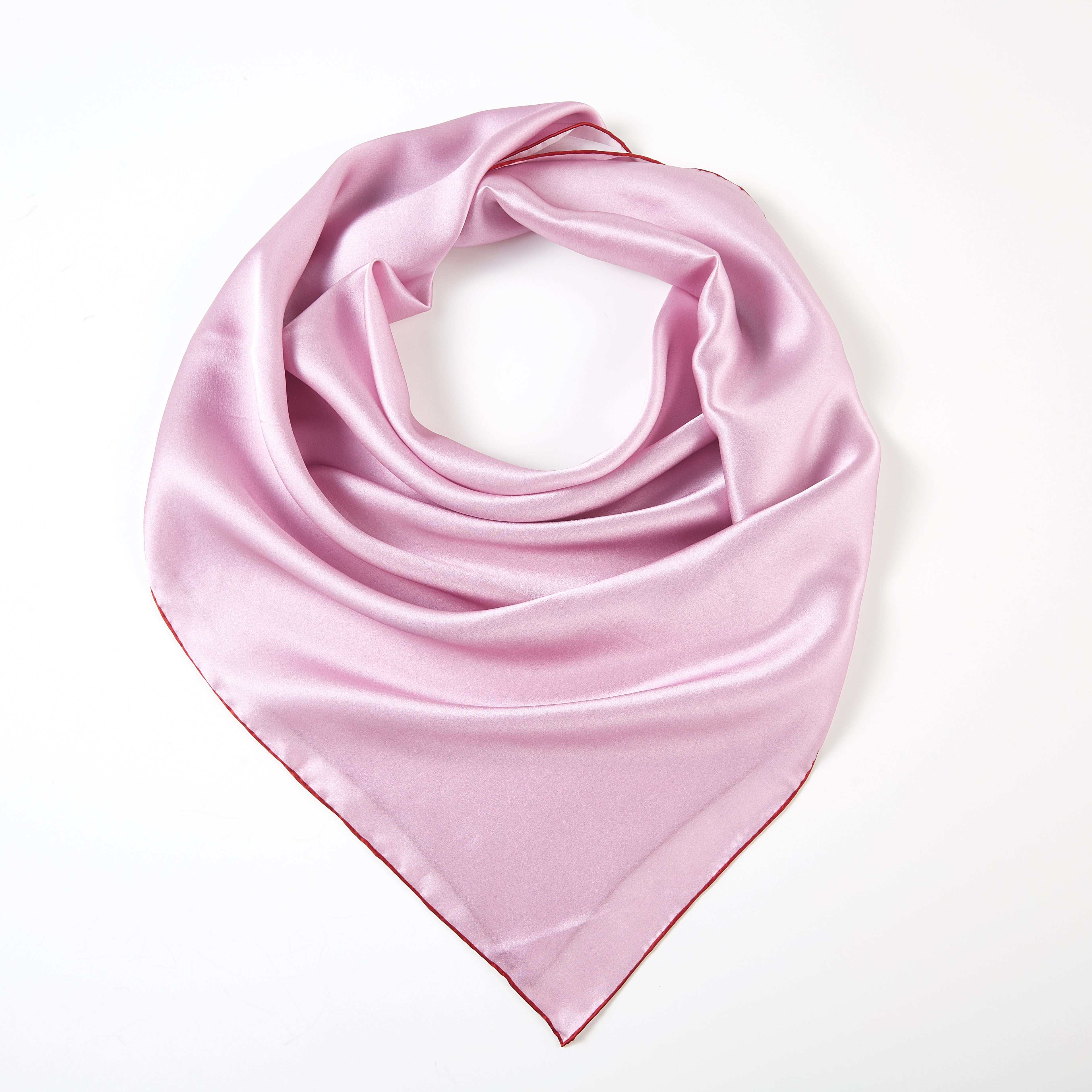 Hand painted pink and gray silk scarf. Neck scarf painted in dark pink or burgundy and grey on paler pink. Pink mauve silk popular scarf.