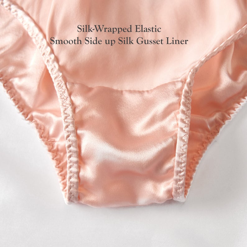 Pure Mulberry Silk French Cut Panties High Waist - Beige, Soft Strokes  Silk