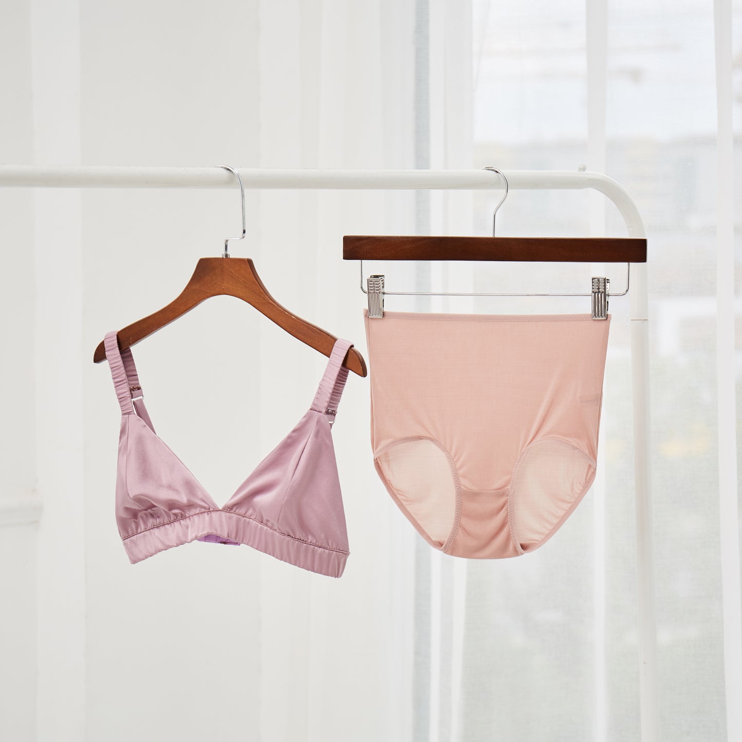 Knitted Silk High Rise French Cut Panties | Sparkling Rose | Shimmer Collection