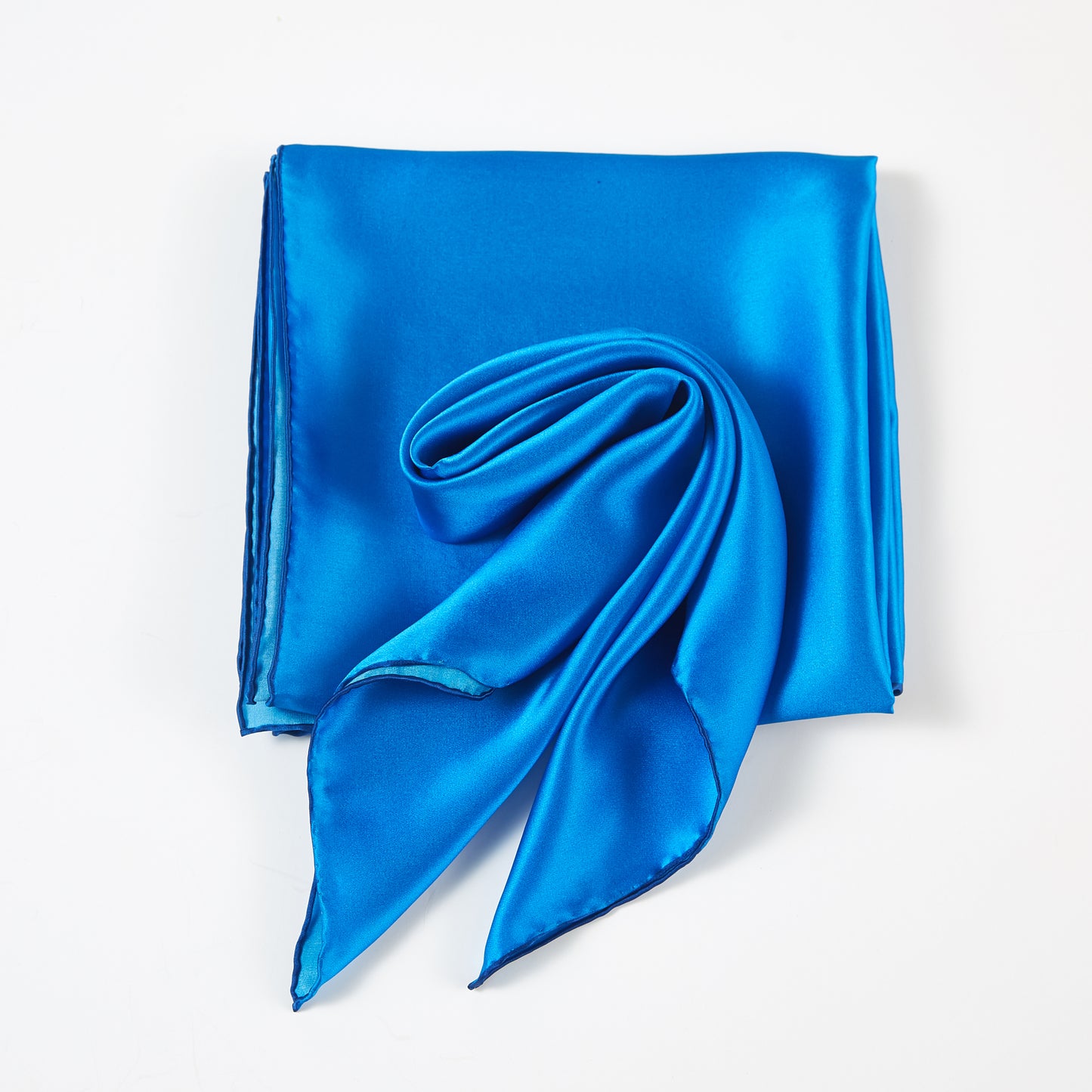 Glacier Pure Silk Scarf | Ice Blue, Sky Blue, Navy | Small Head Scarf or Large Square Shawl | Solid Colour Collection