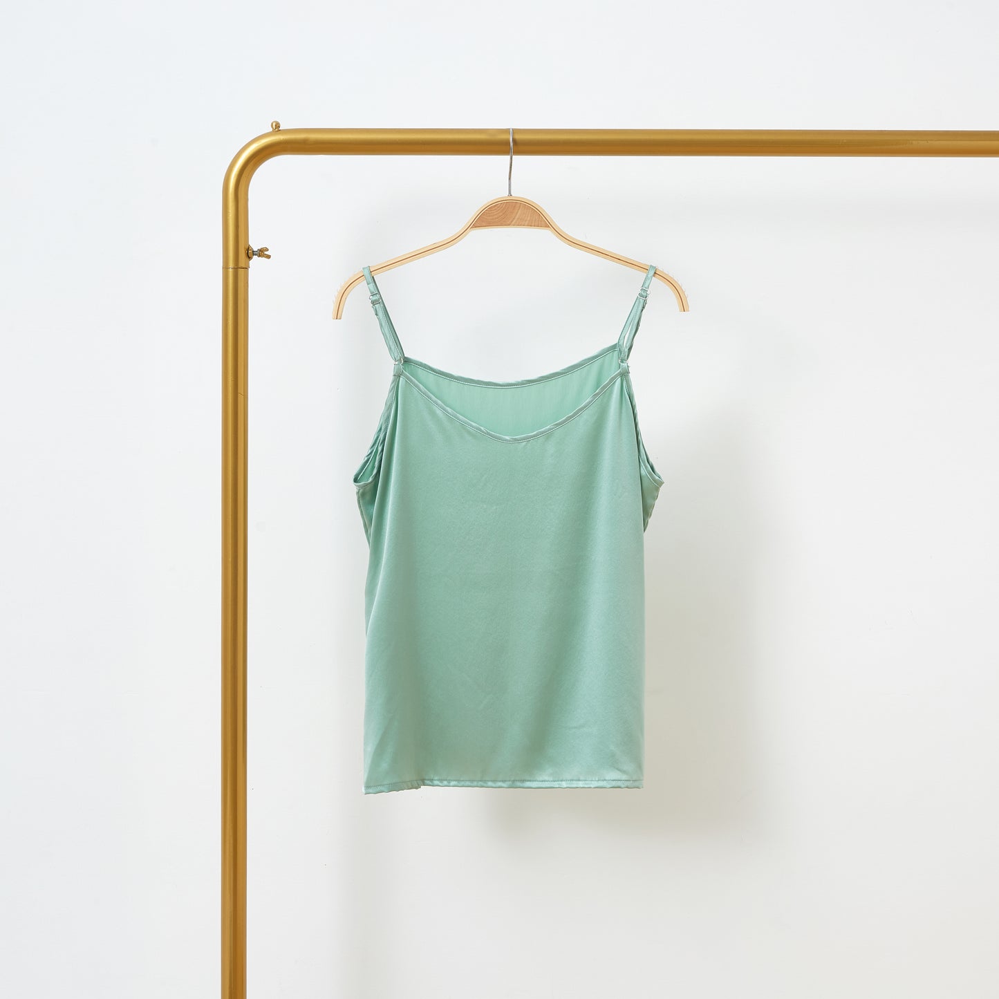 Jade Green Pure Mulberry Silk Camisole with Adjustable Straps | Relaxed Fit | 19 Momme | Soar Collection