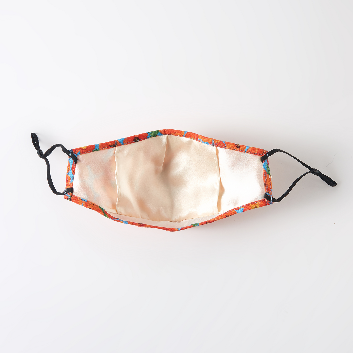 Dancing Poppies | Two Silk One Cotton Triple Layer Face Mask | Mulberry Silk | Insert Pocket, PM 2.5 Filter & Nose Wire