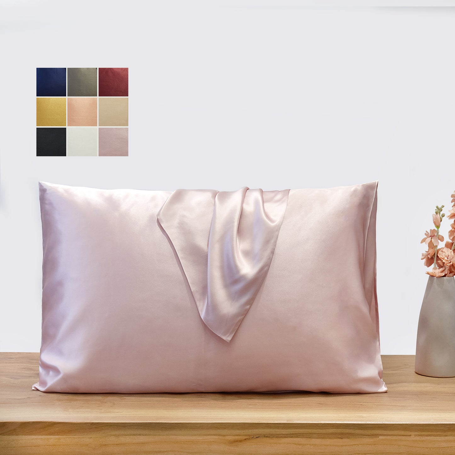 Baby Pink Pure Mulberry Silk Pillowcase | Standard, Queen & King | 22 Momme | Float Collection