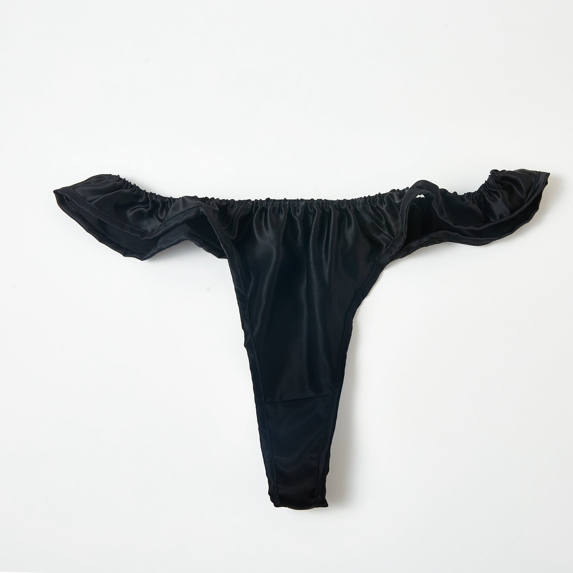 100% Cotton black Strings Underwear size L New Thongs