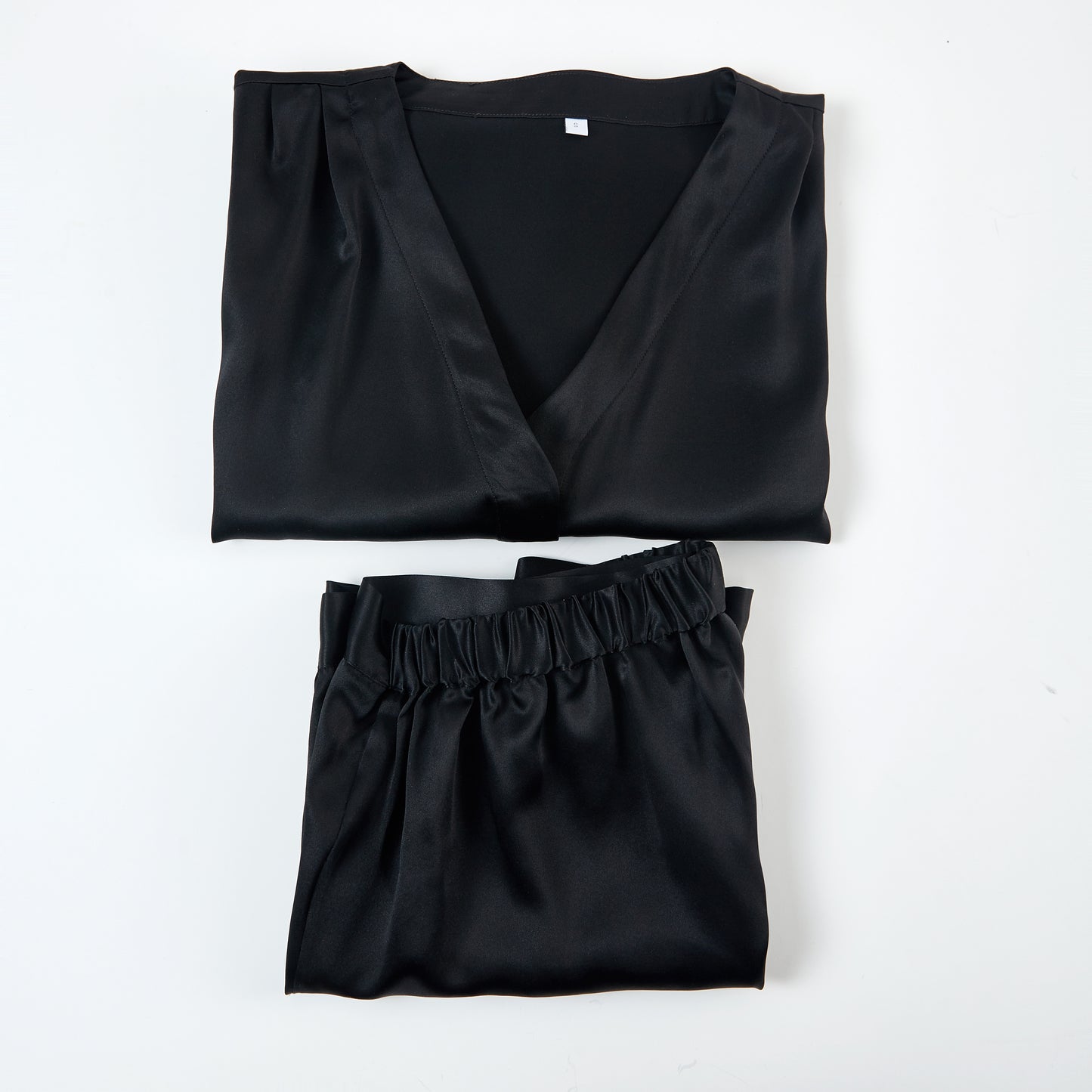 Black Pure Mulberry Silk Top and Shorts Set | Soar Collection