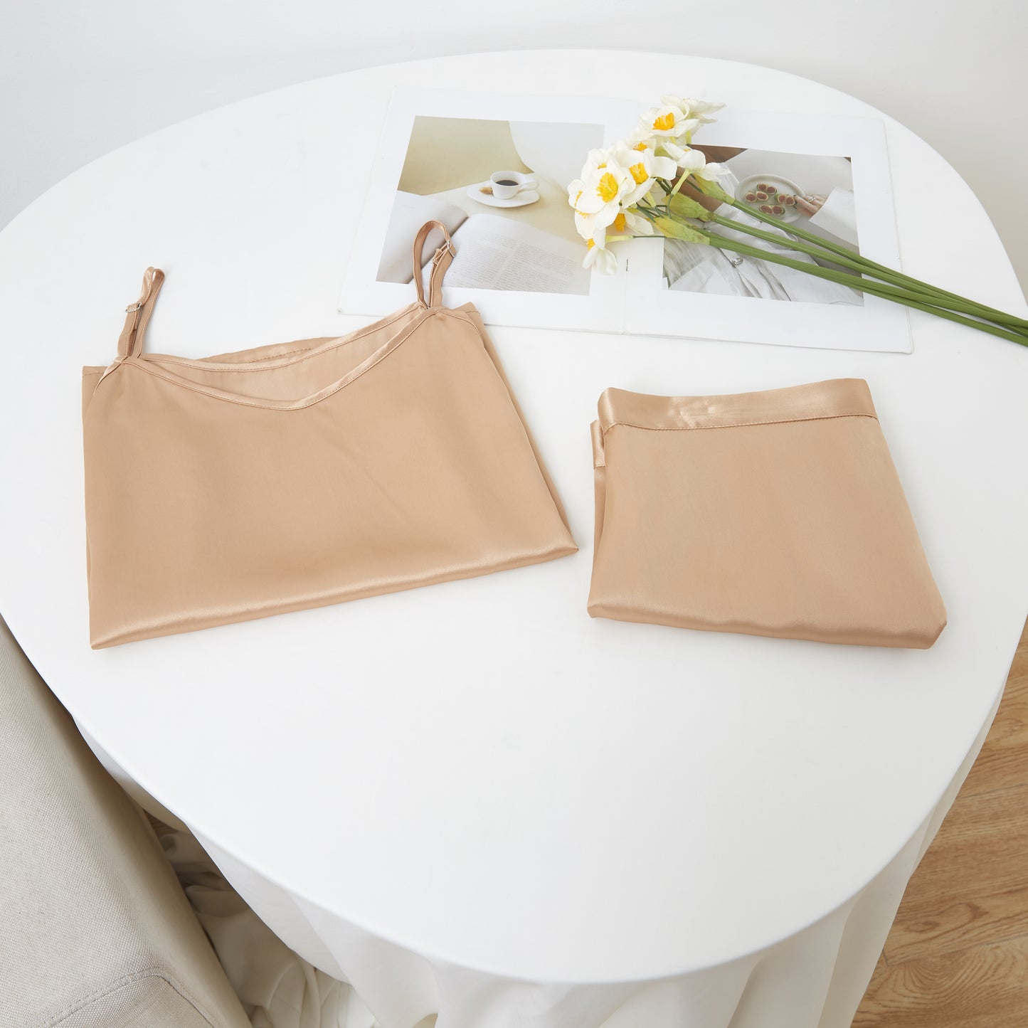 Champagne Pure Mulberry Silk Camisole | Relaxed Fit | 19 Momme | Soar Collection