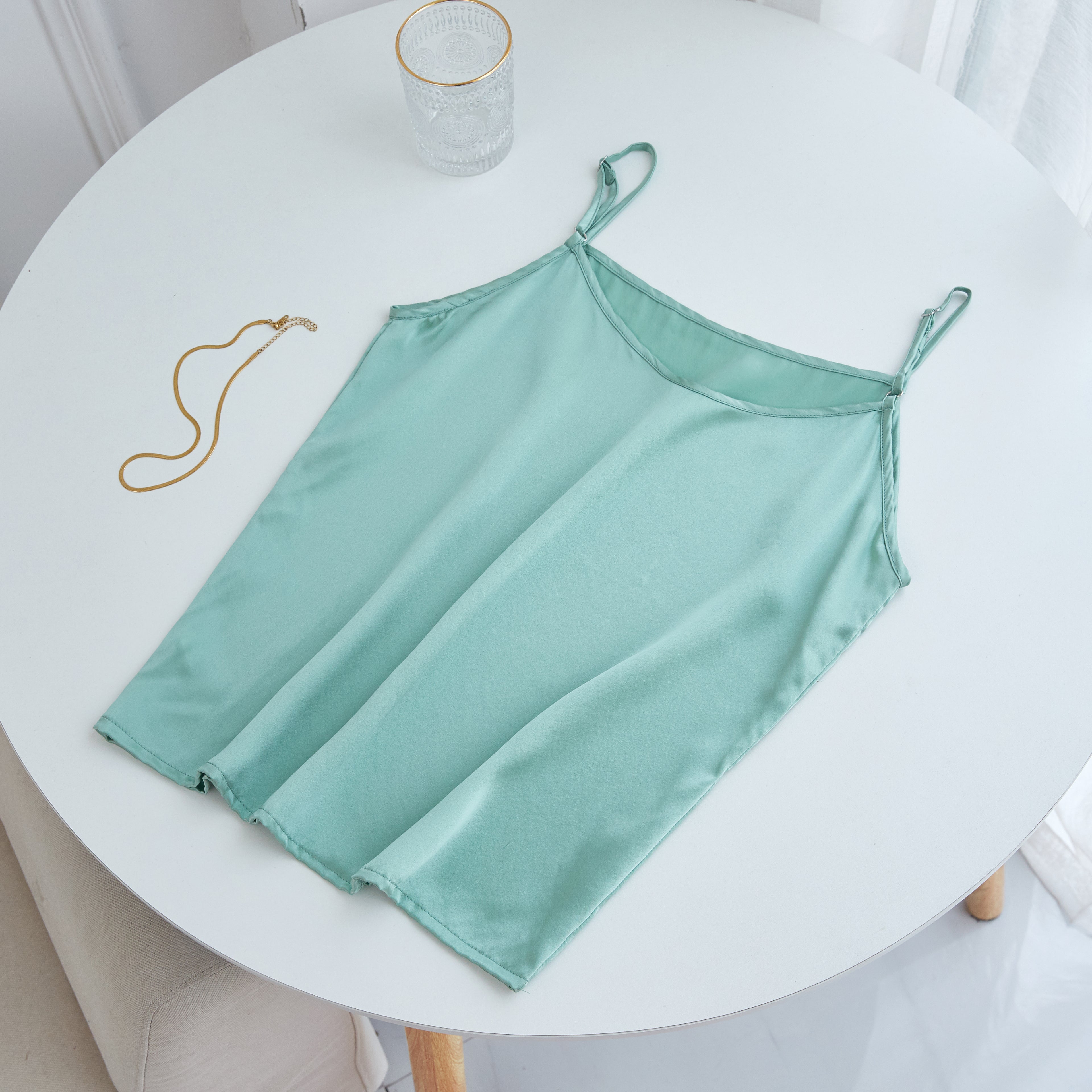 Green satin camisole online