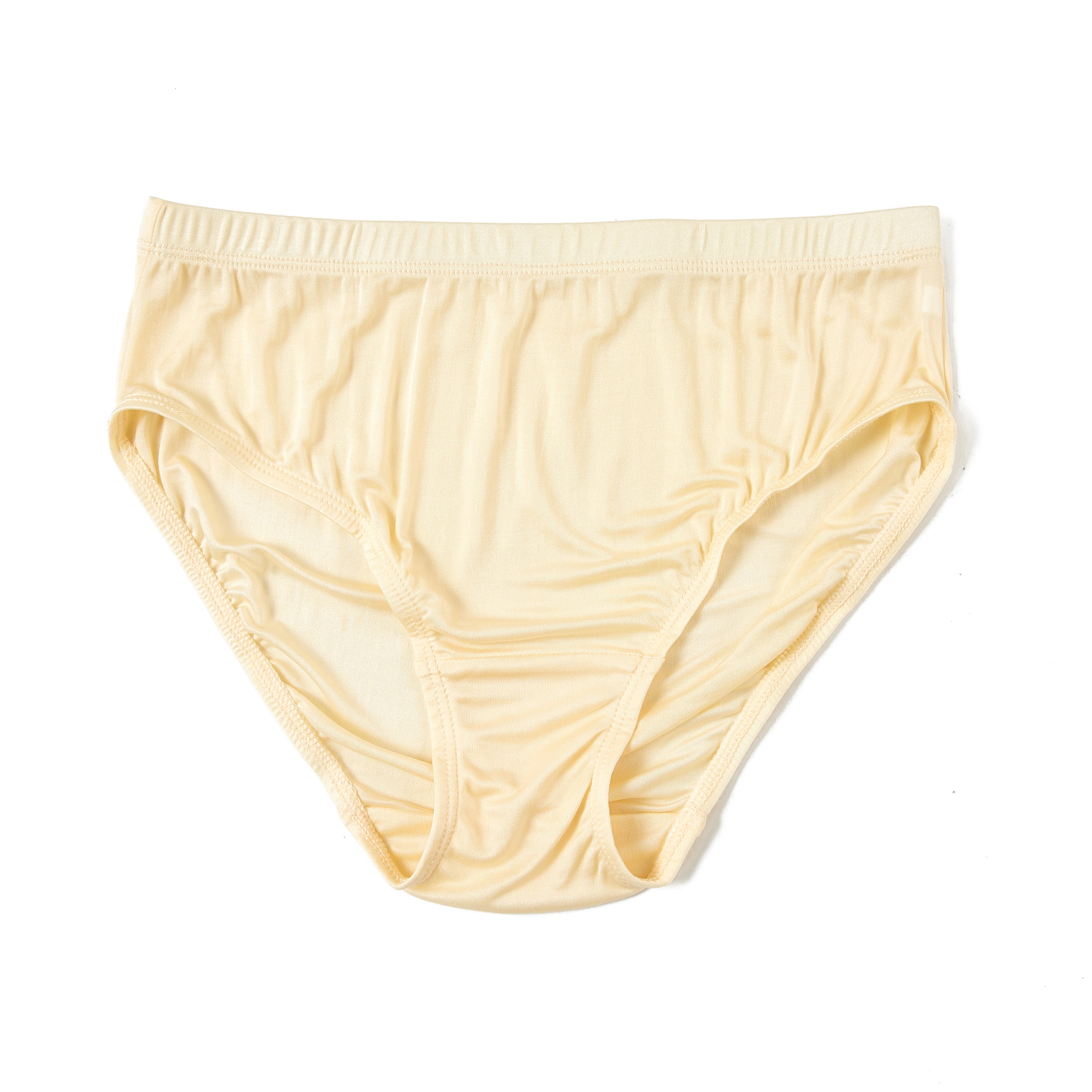 Knitted Silk Mid Rise French Cut Pantie, Blonde Pale Ale
